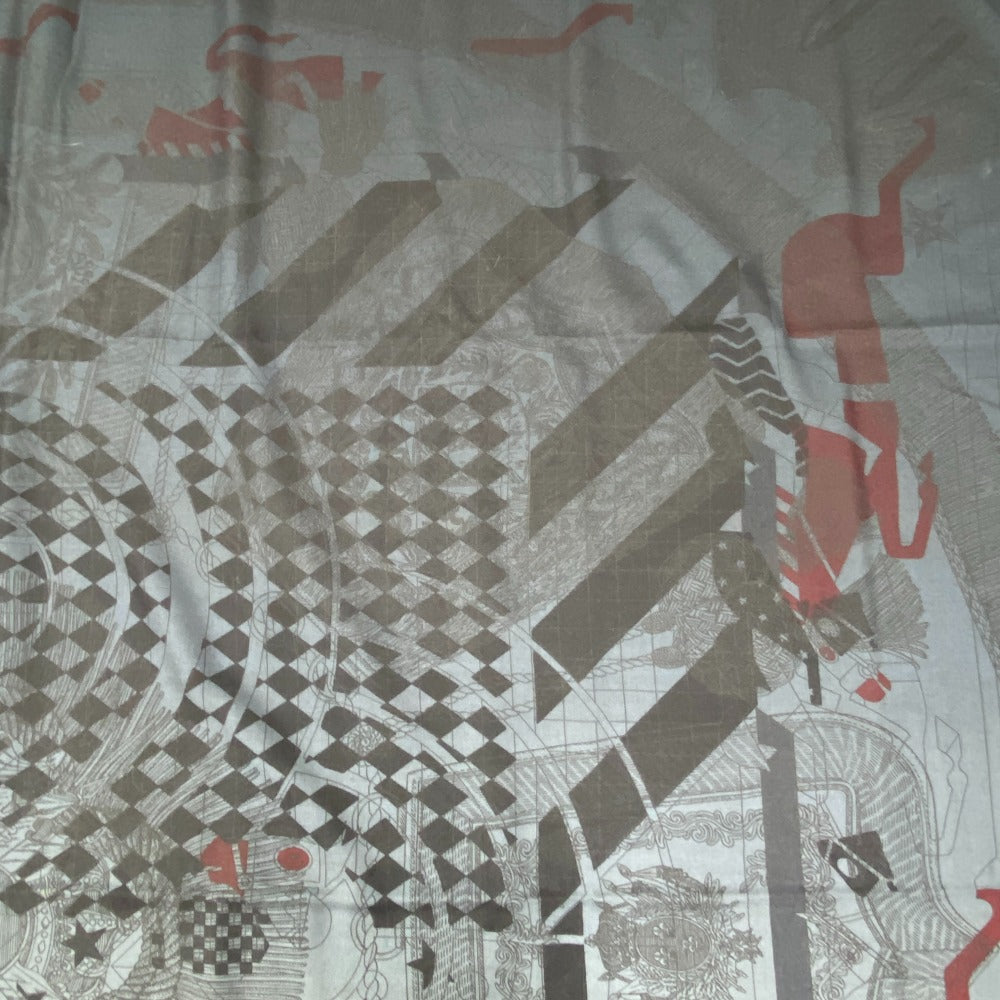 HERMES scarf Cashmere, Silk multicolor Carre140 Caregean Steeple Post Women