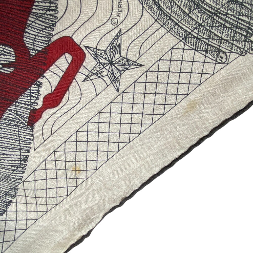 HERMES scarf Cashmere, Silk multicolor Carre140 Caregean Steeple Post Women