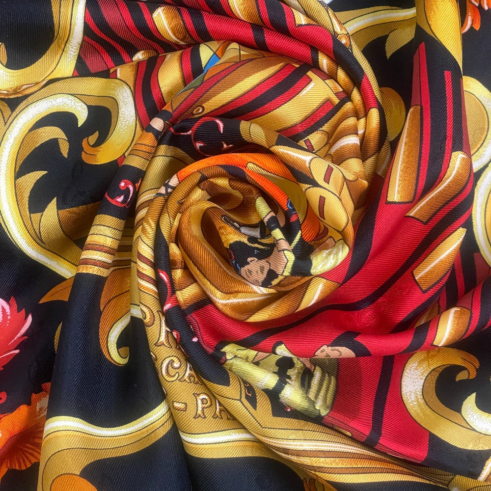 HERMES scarf silk Multi Carre90 ORGAUPHONE AND MECHANIQUES Pipe organ and clockwork instruments Women