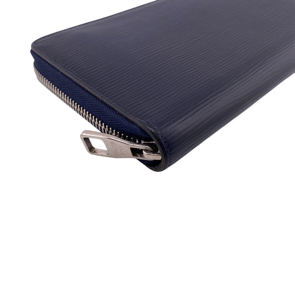 LOUIS VUITTON Long Wallet Purse M62644 leather Navy Zip Around Epi Zippy Organizer mens