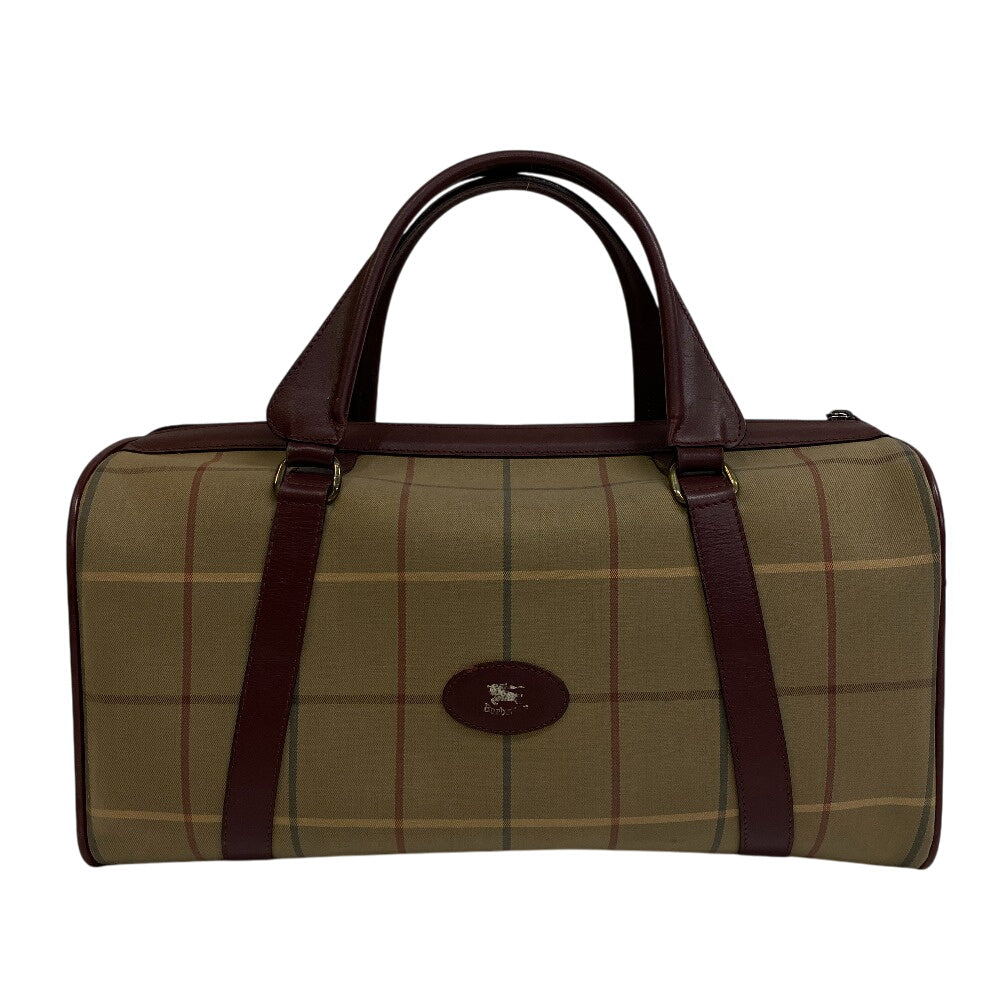 Burberrys Boston Duffel bag Canvas, Leather beige Mega check