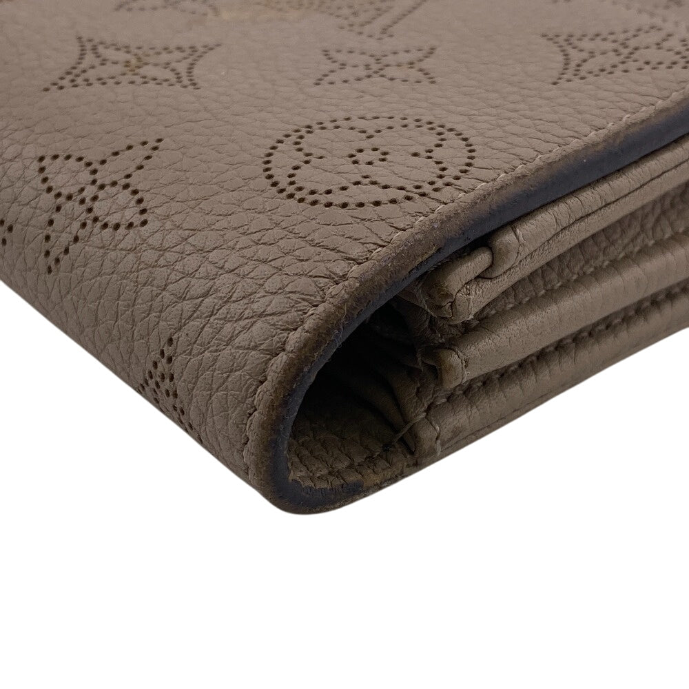 LOUIS VUITTON Long Wallet Purse M60144 leather beige Monogram Mahina Portefeuille Iris Women