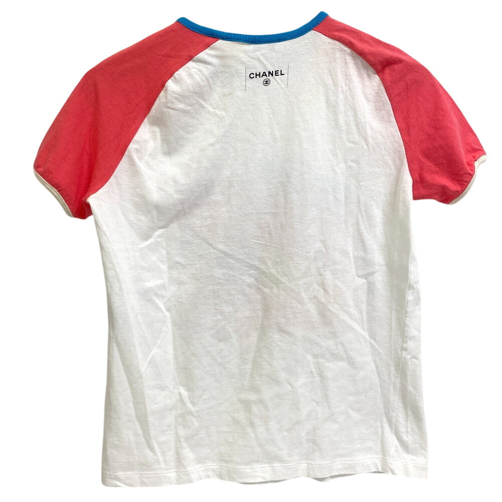 CHANEL Short sleeve T-shirt cotton white COCO Mark Coco Cuba Women XS