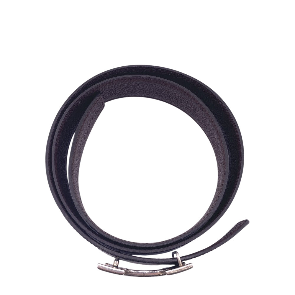 HERMES belt leather black H belt leather Constance Touareg mens 90