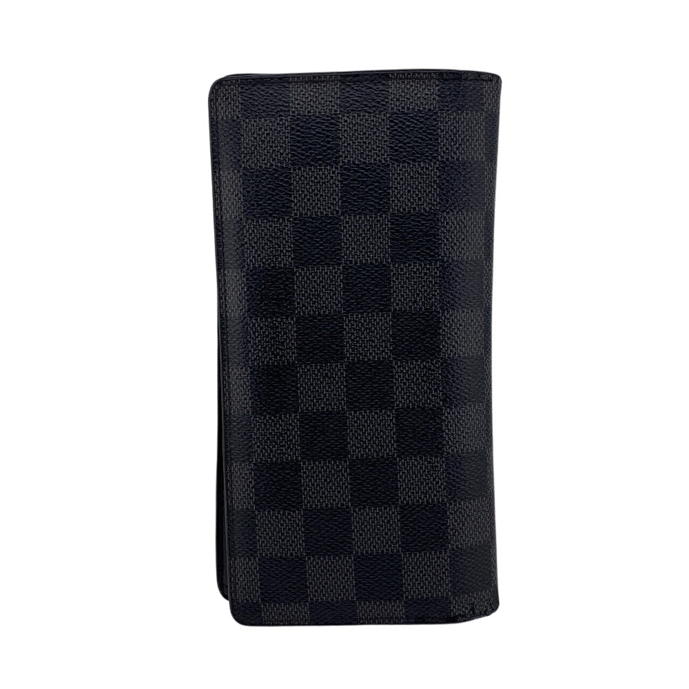 LOUIS VUITTON Long Wallet Purse N62665 Damier Grafitte black Bifold Walletlong wallet Damier Graphite Portefeuille Braza mens