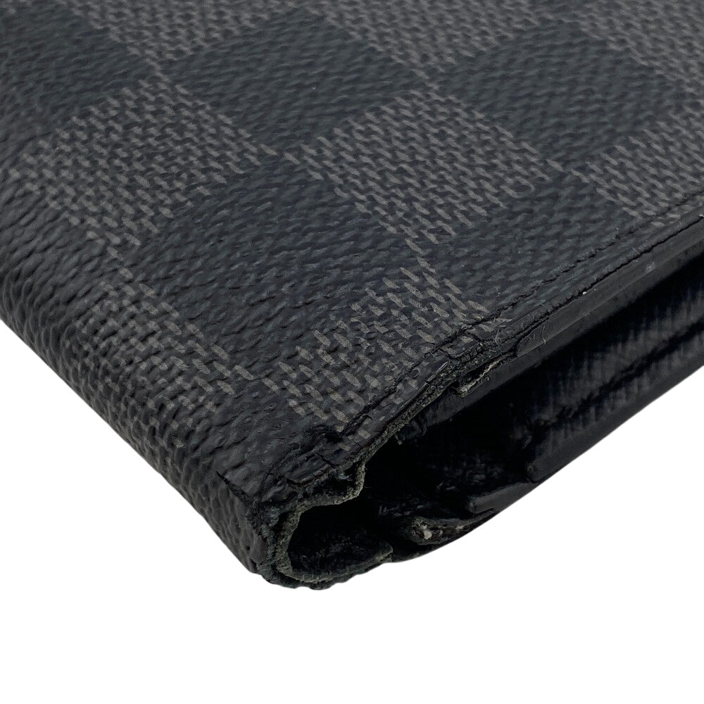 LOUIS VUITTON Long Wallet Purse N62665 Damier Grafitte black Bifold Walletlong wallet Damier Graphite Portefeuille Braza mens