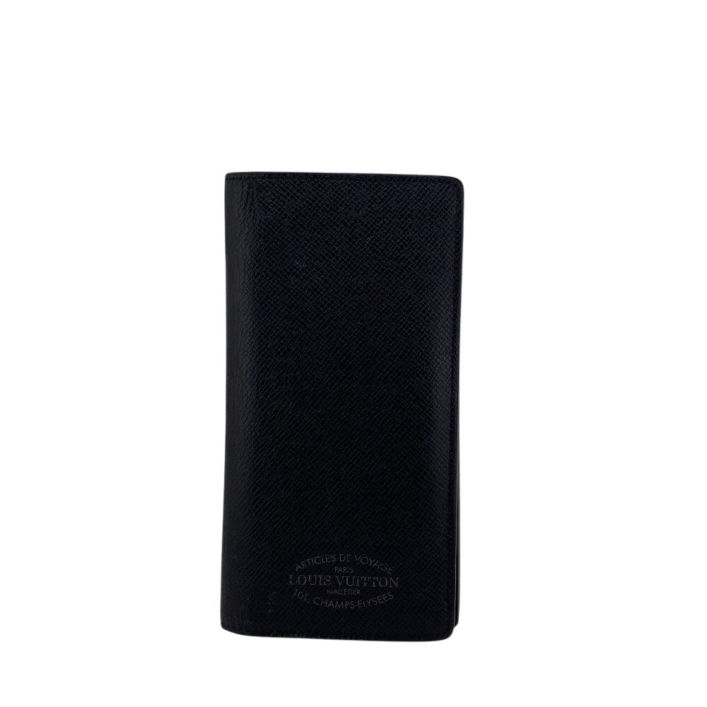 LOUIS VUITTON Long Wallet Purse M30385 leather black Bifold Walletlong wallet Taiga Portefeuille Plaza mens