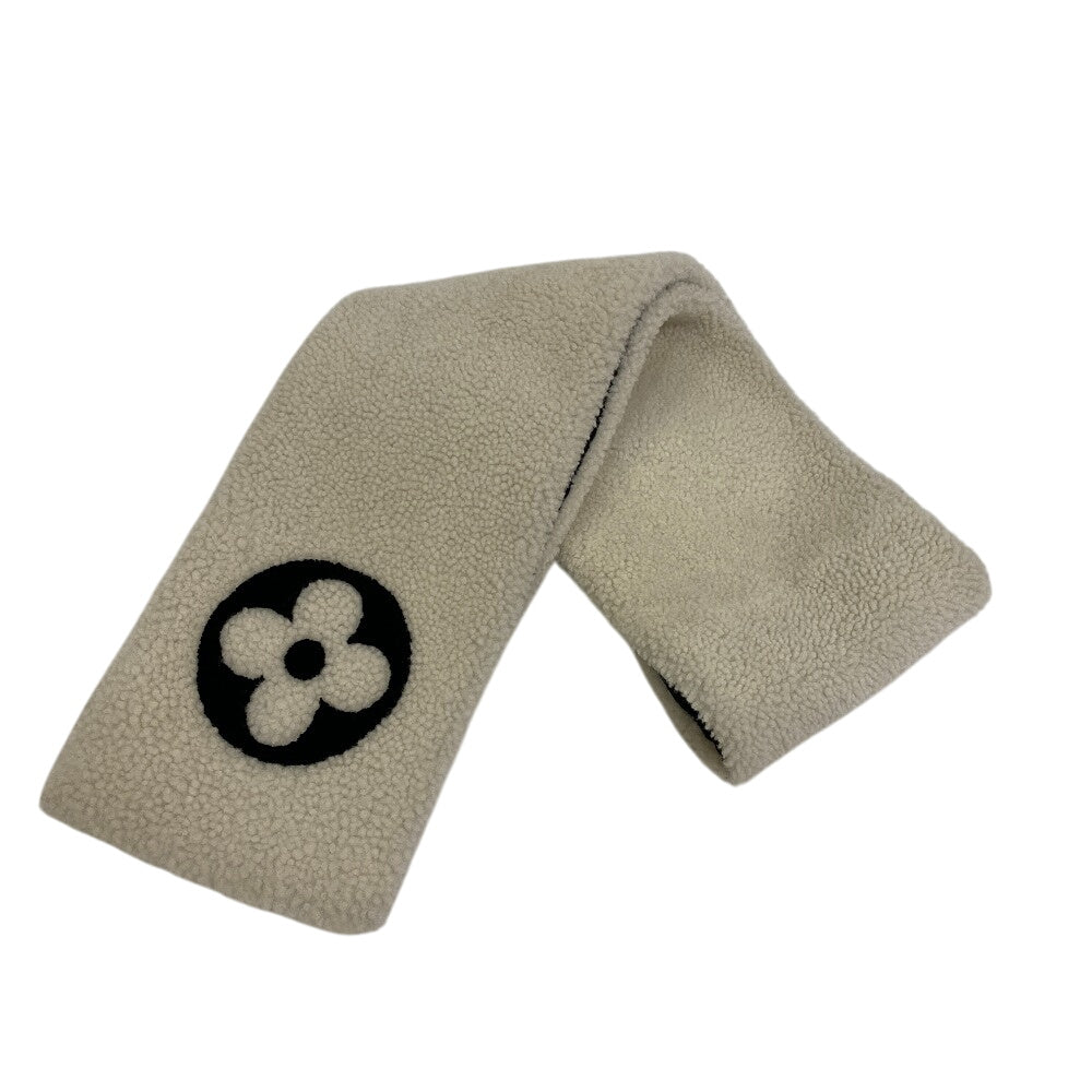 LOUIS VUITTON Scarf M77054 Monogram shearing white Echarpe Shirring Women(Unisex)
