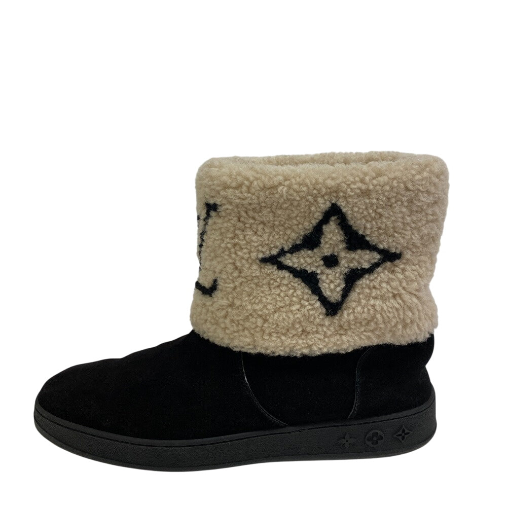 LOUIS VUITTON boots Mouton black short boots snowdrop line Women 41