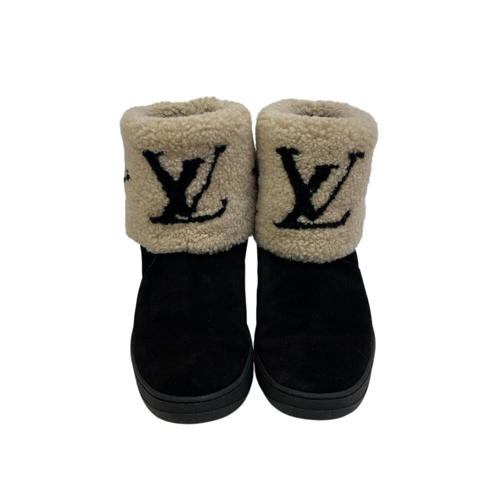 LOUIS VUITTON boots Mouton black short boots snowdrop line Women 41