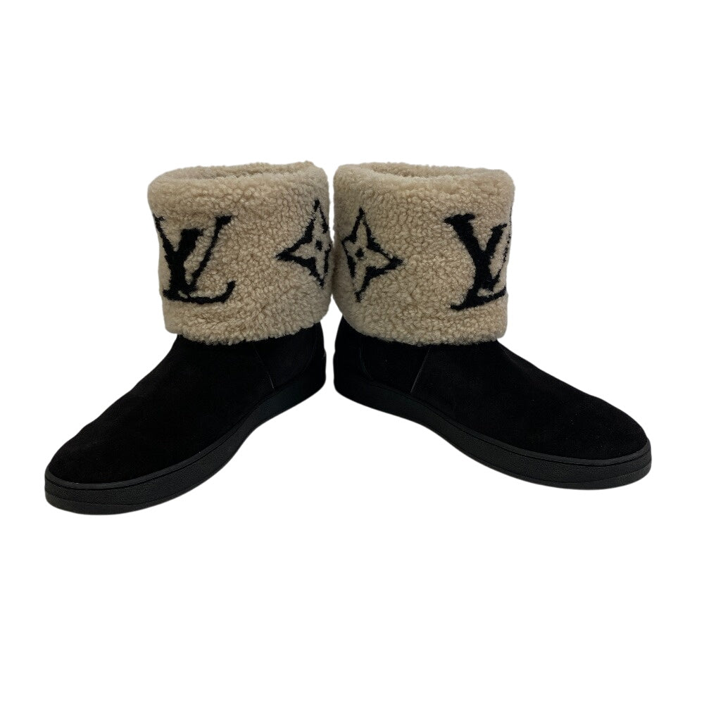 LOUIS VUITTON boots Mouton black short boots snowdrop line Women 41
