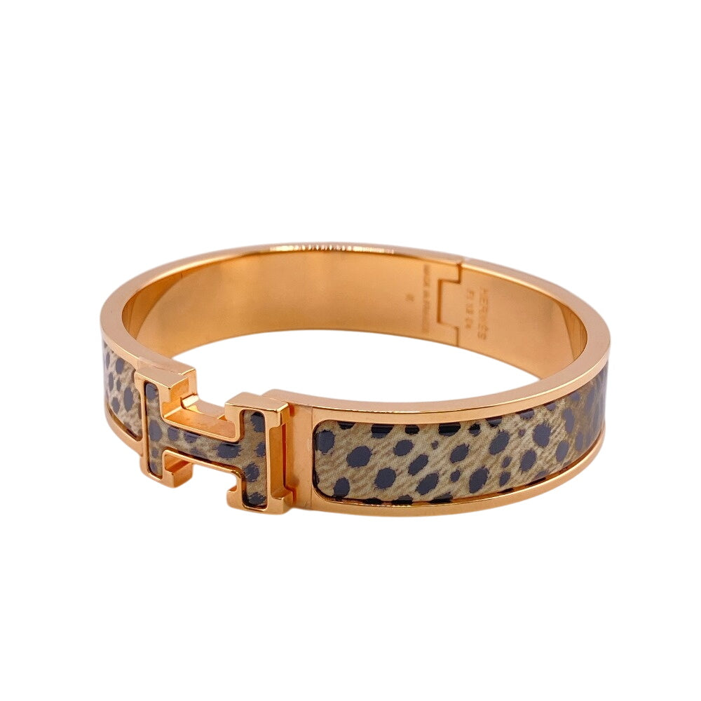 HERMES bracelet Gold Plated gold clicH Acinonyx jubatus