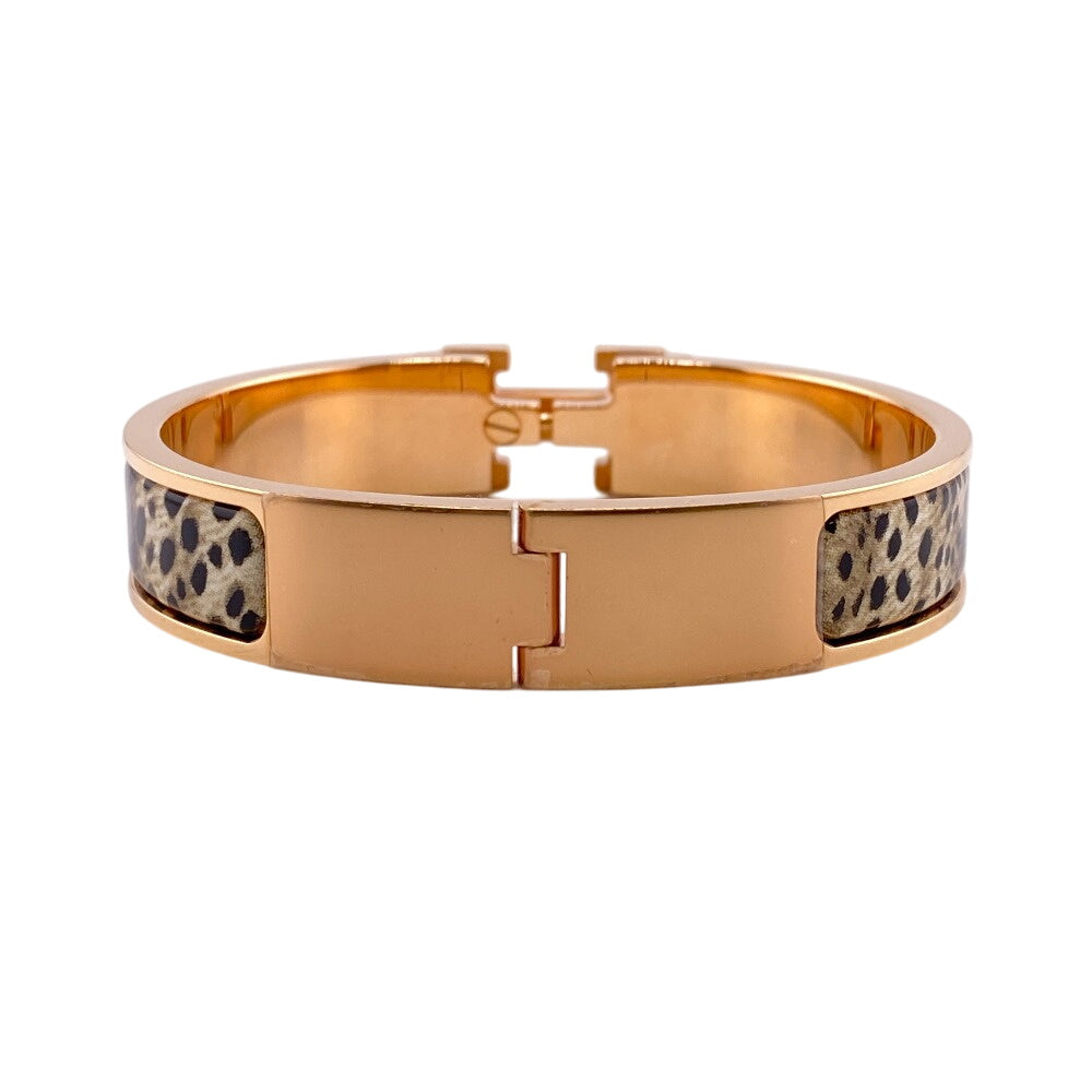HERMES bracelet Gold Plated gold clicH Acinonyx jubatus