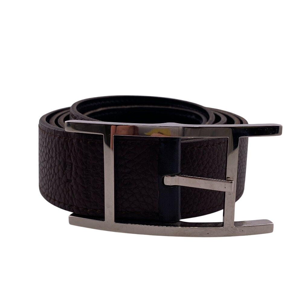 HERMES belt Leather, Metal Brown Easy mens 105