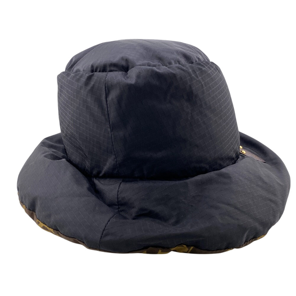 LOUIS VUITTON hat M77024 Nylon, Leather black Monogram Hat Bob Pillow Bucket Hat S