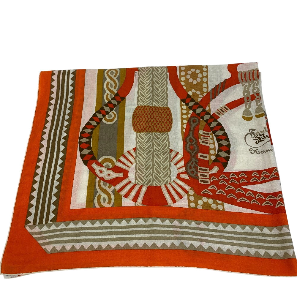 HERMES Stall Cashmere, Silk Orange Fantaisie dEtriers Stirrup Fantasy Caregean Women