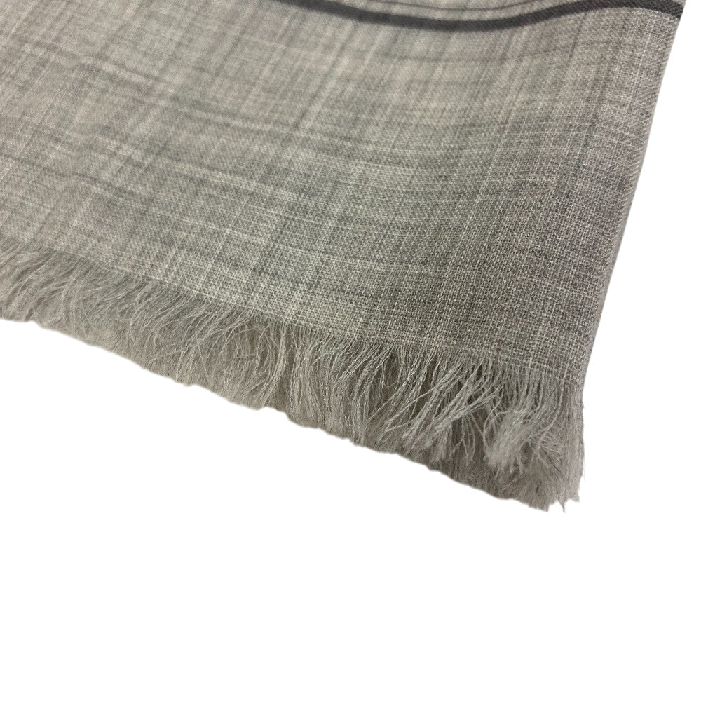 HERMES scarf silk gray Rectangles maillons and chaines Women