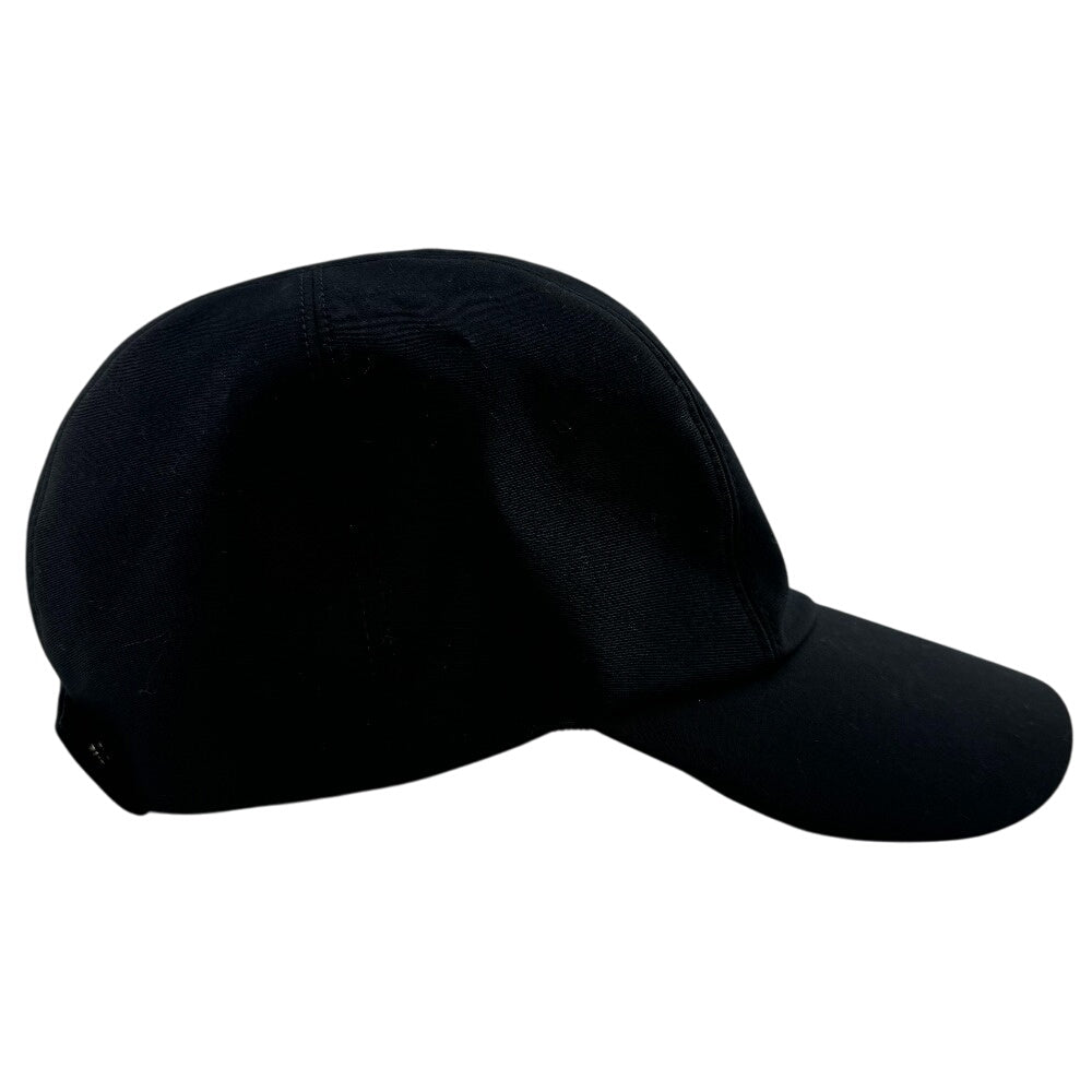 HERMES cap cotton black hat Emile Davis mens(Unisex)