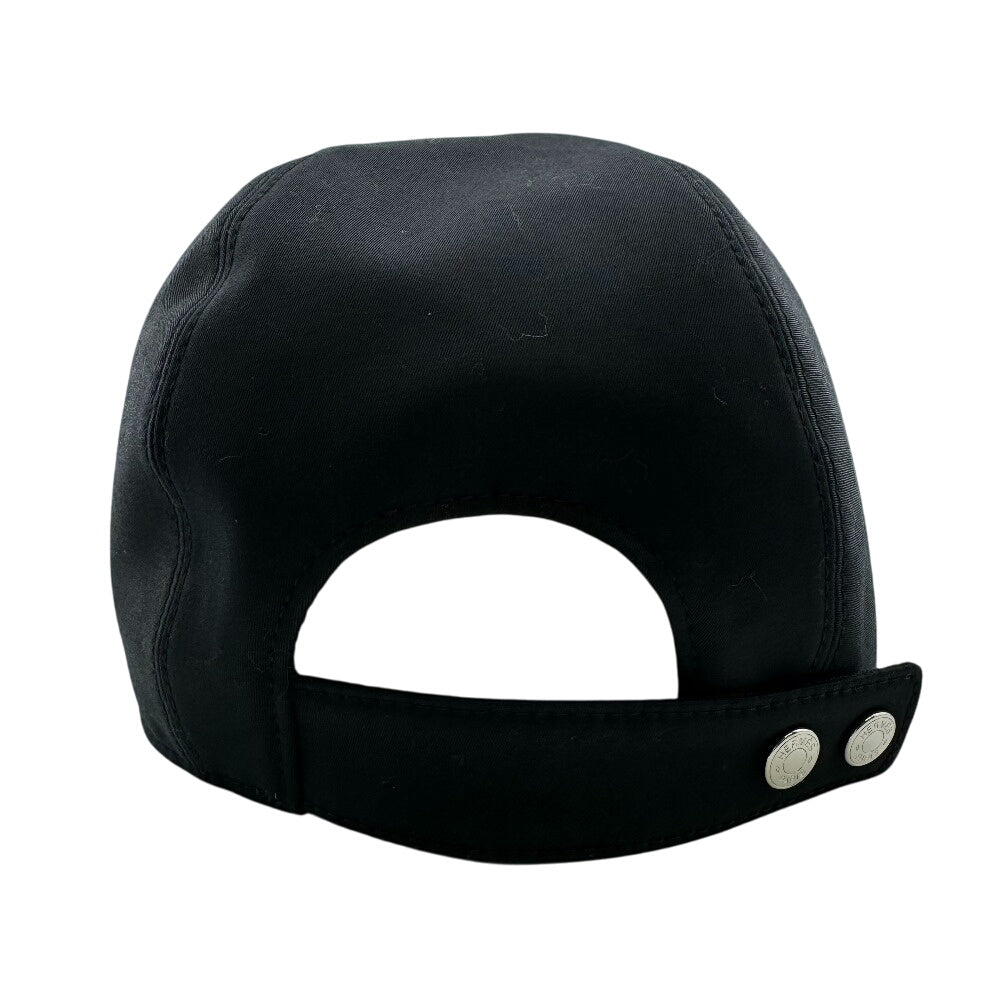 HERMES cap cotton black hat Emile Davis mens(Unisex)