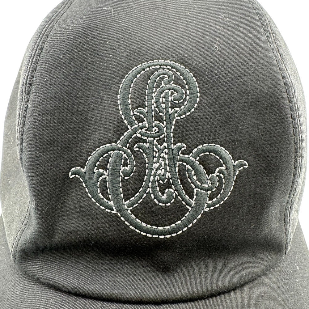 HERMES cap cotton black hat Emile Davis mens(Unisex)