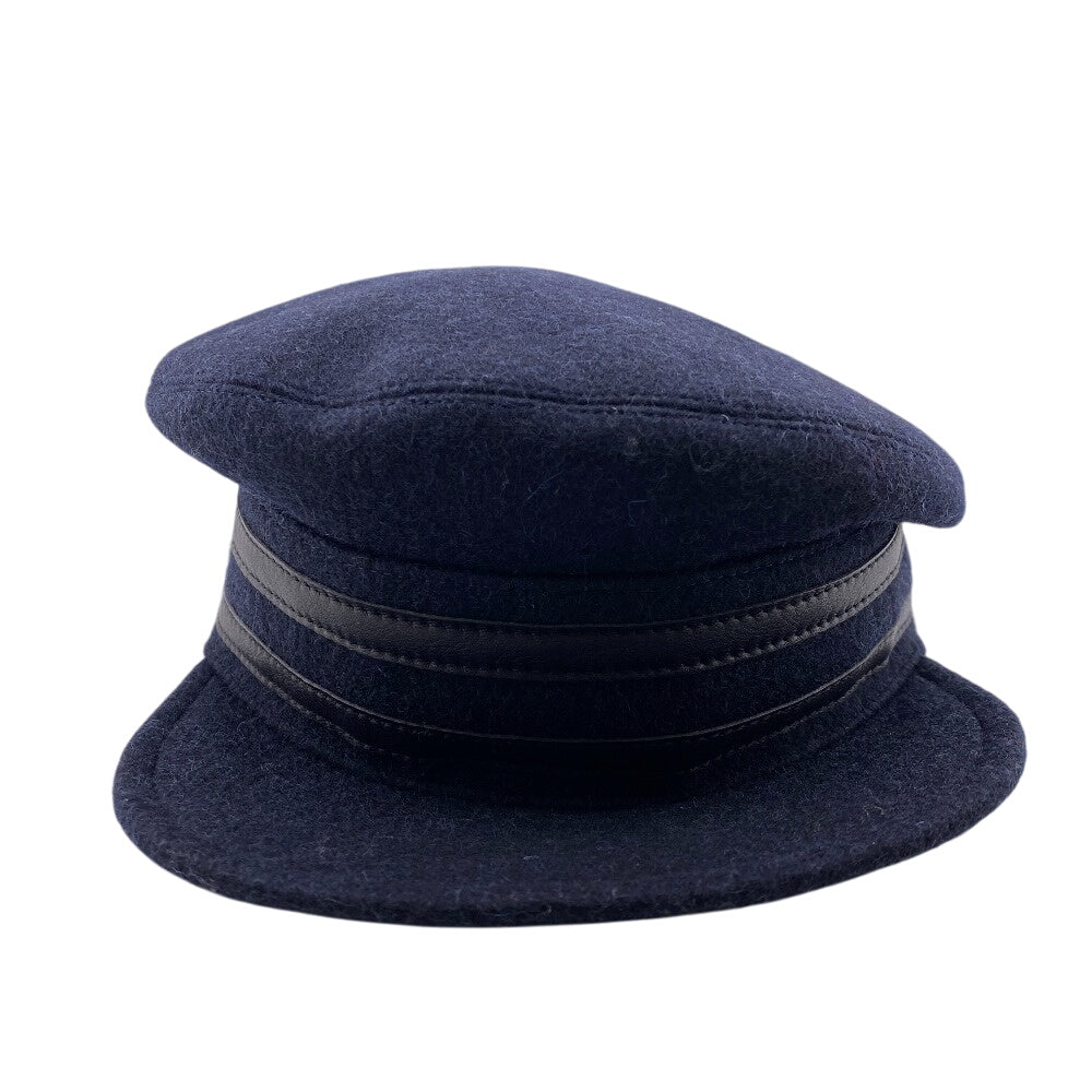 HERMES Casquette wool Navy Saint-Malo Newsboy Cap