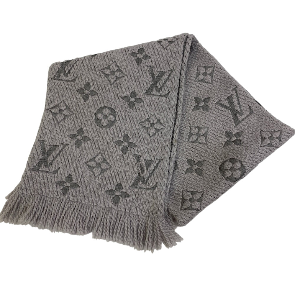 LOUIS VUITTON Scarf M74742 Wool, Silk gray Escalp Logo mania Women
