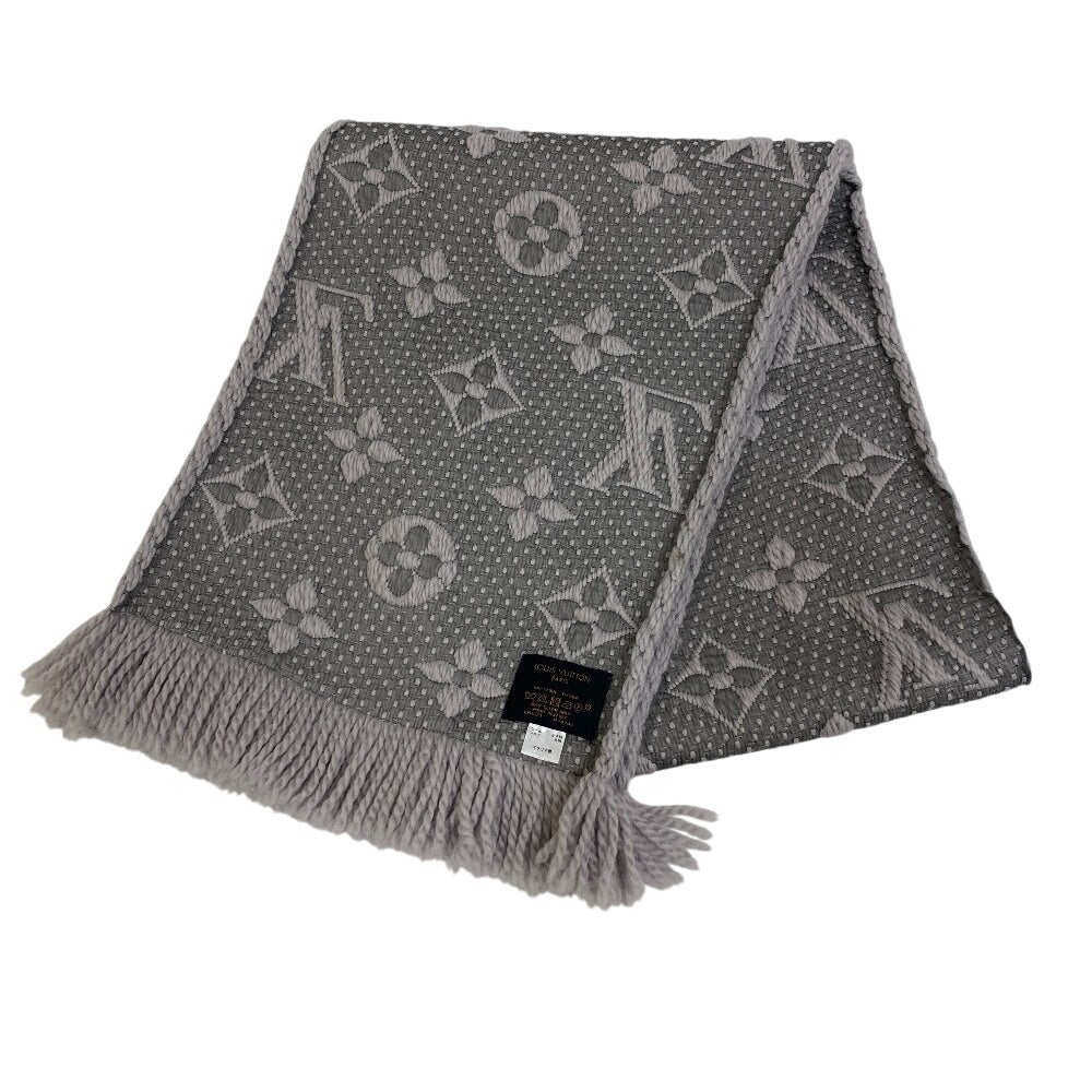 LOUIS VUITTON Scarf M74742 Wool, Silk gray Escalp Logo mania Women