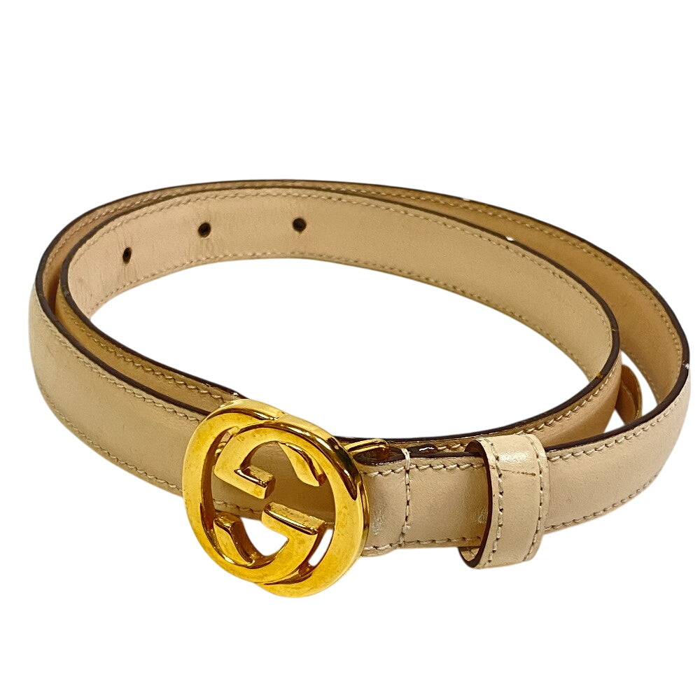 GUCCI belt 036ã»1046ã»0980 PVC, Leather beige 65/26