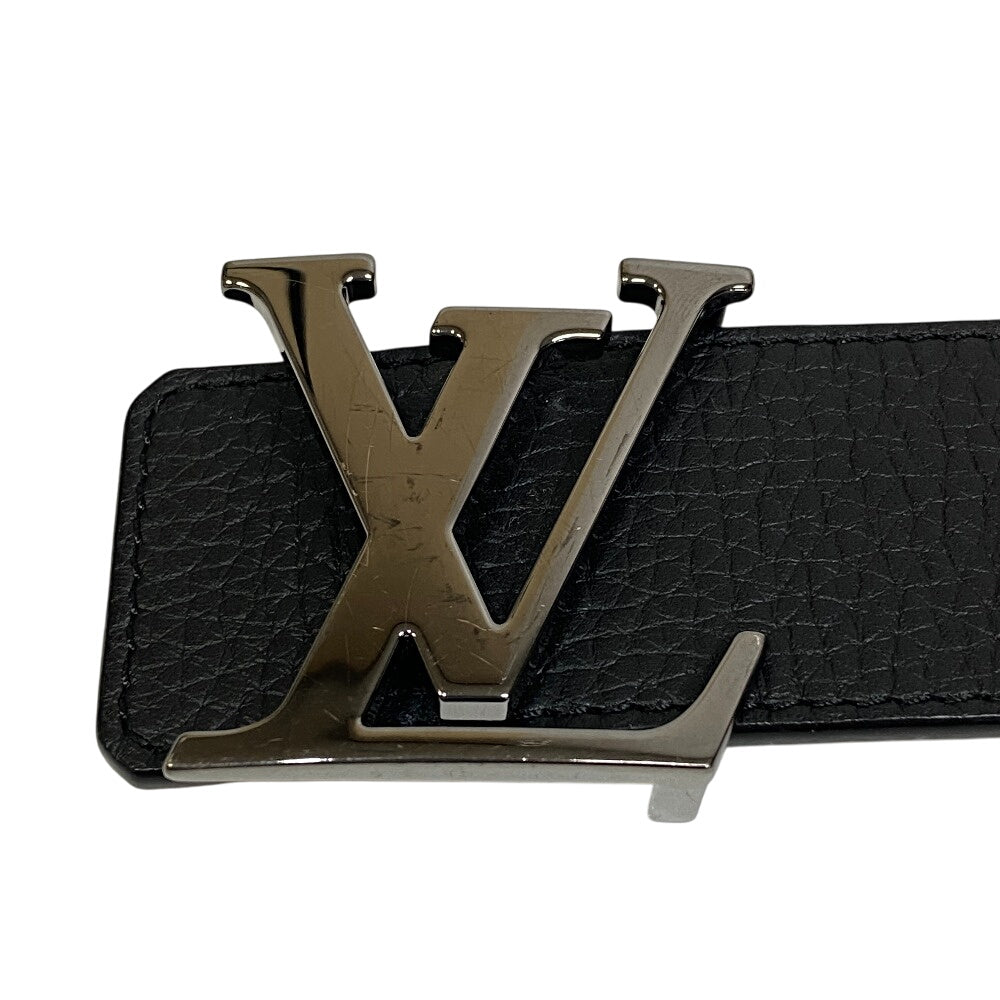 LOUIS VUITTON belt M0333 leather black LV initial reversible Saintur mens