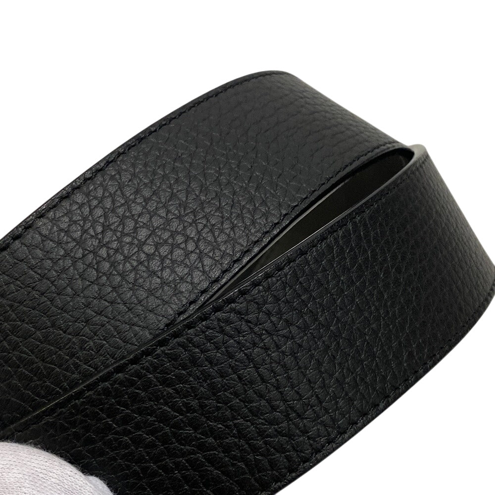 LOUIS VUITTON belt M0333 leather black LV initial reversible Saintur mens