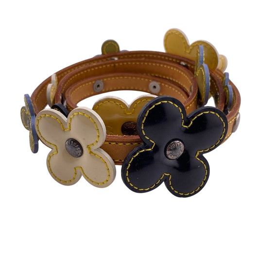 LOUIS VUITTON belt M92253 Leather, Vernis Brown Dress Belt flour Vernis Fleur Saint-Church Fleur Women