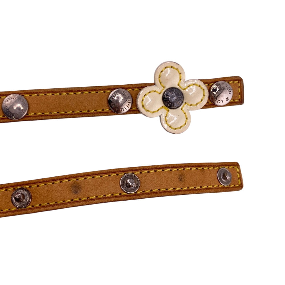 LOUIS VUITTON belt M92253 Leather, Vernis Brown Dress Belt flour Vernis Fleur Saint-Church Fleur Women