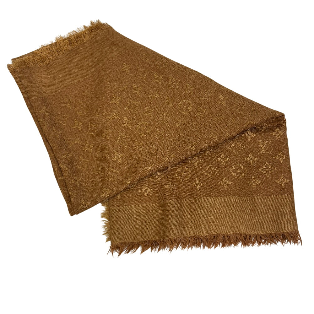 LOUIS VUITTON scarf M71338 Wool, Silk Brown shawl Monogram Women