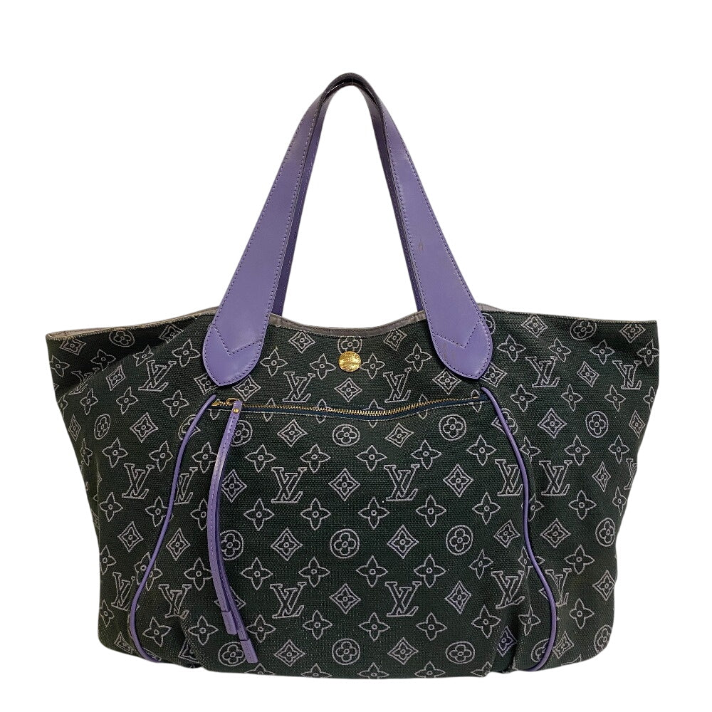 LOUIS VUITTON Tote Bag M95987 canvas purple Monogram beach line Hippo Ipanema GM