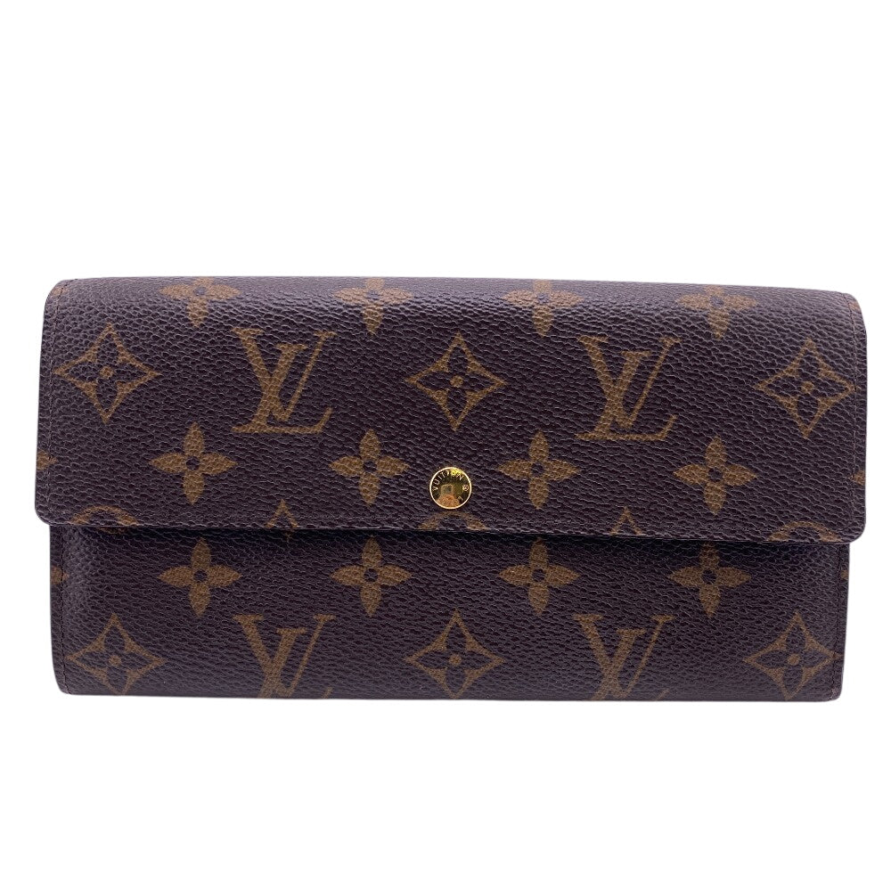 LOUIS VUITTON Long Wallet Purse M61734 leather Brown Monogram Portefeuille Sarah Women(Unisex)