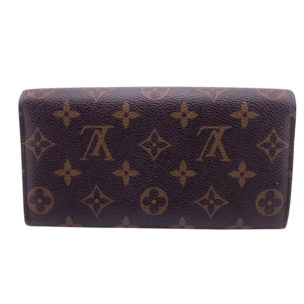 LOUIS VUITTON Long Wallet Purse M61734 leather Brown Monogram Portefeuille Sarah Women(Unisex)