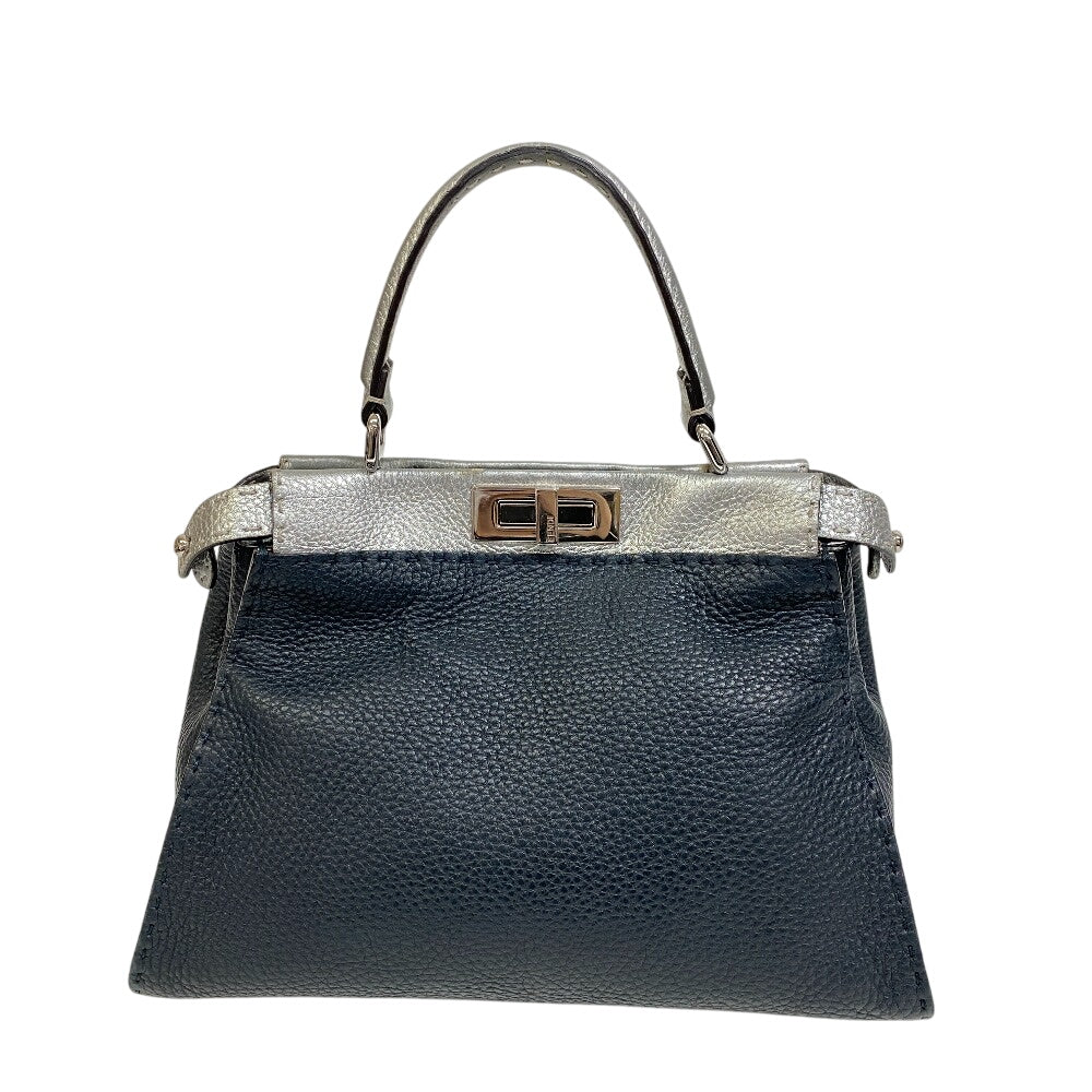 FENDI Handbag 8BN290 leather Navy Ginza limited Peekaboo medium Women