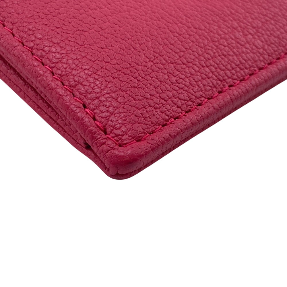 CHANEL Coin case leather pink Fragment case Card Case COCO Mark Women