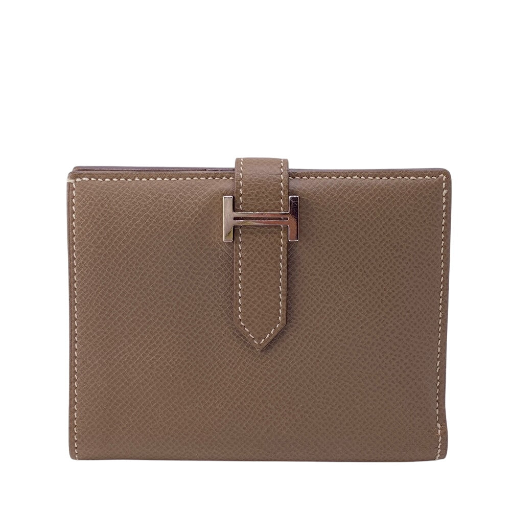 HERMES Bifold Wallet leather Etope BEAN Compact