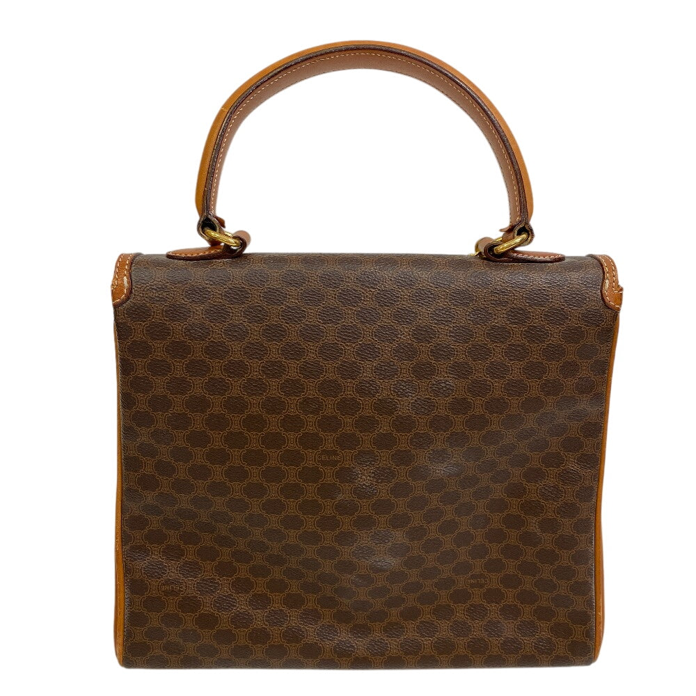 CELINE Handbag leather Brown Macadam Pattern Women
