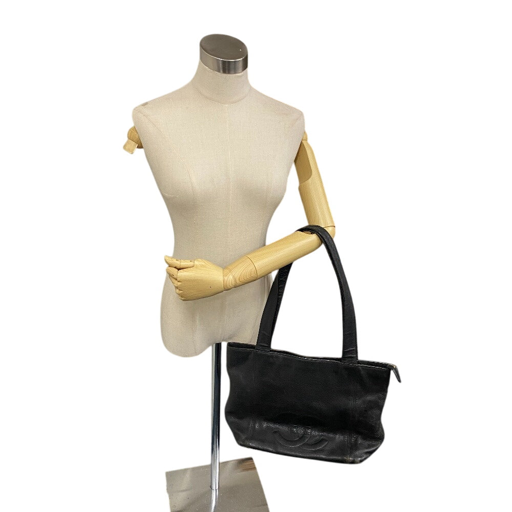 CHANEL Tote Bag Caviar skin black COCO Mark Women