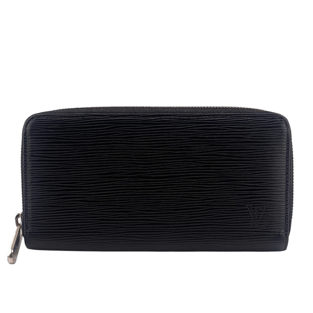 LOUIS VUITTON Long Wallet Purse M61857 leather black Zip Around Epi Zippy wallet mens(Unisex)