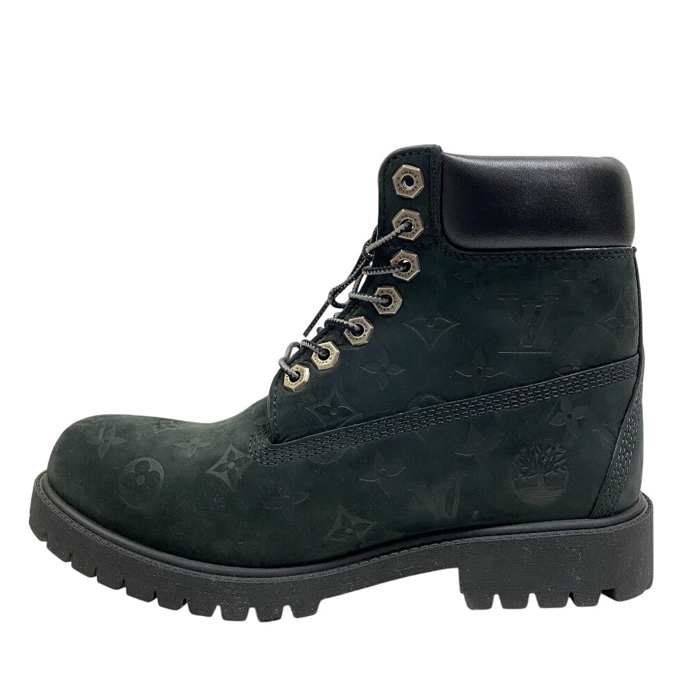 LOUIS VUITTON boots Nubuck, Leather black LOUIS VUITTON x Timberland ankle boots Monogram mens 8 1/2
