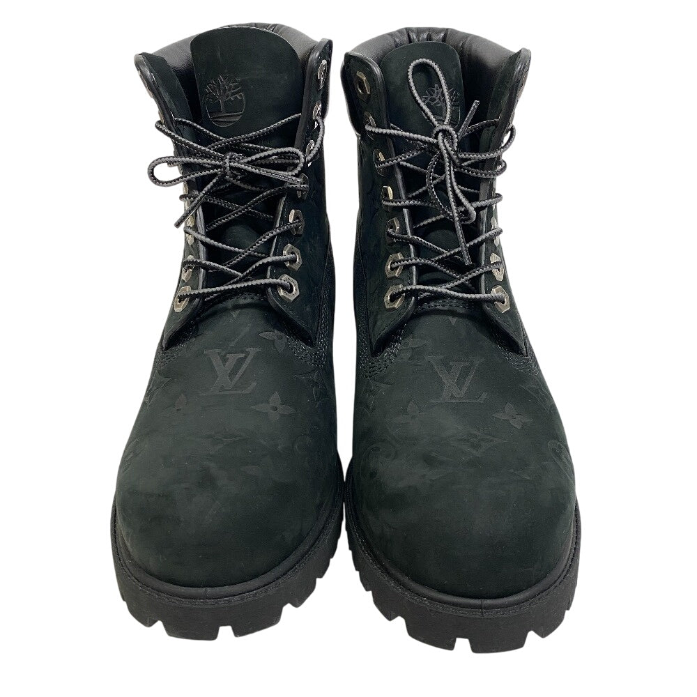 LOUIS VUITTON boots Nubuck, Leather black LOUIS VUITTON x Timberland ankle boots Monogram mens 8 1/2