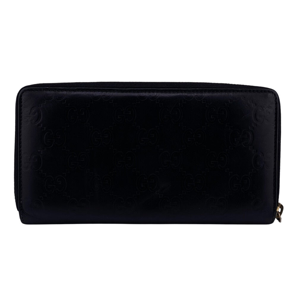 GUCCI Long Wallet Purse 112724ï¿½E496334 leather black Zip Around Guccisima Women