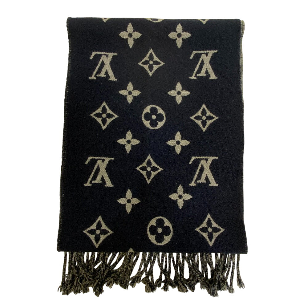 LOUIS VUITTON Scarf M79130 wool Navy Monogram All About