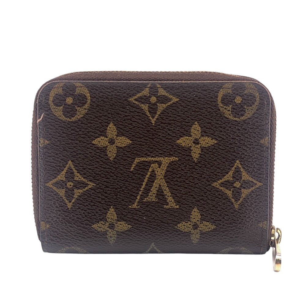 LOUIS VUITTON Coin case M60067 leather Brown Round zip Monogram Zip around purse Women