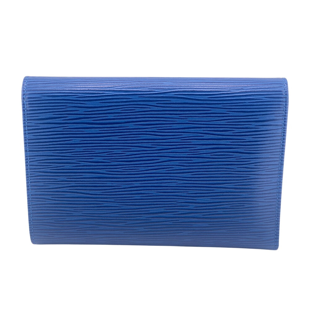 LOUIS VUITTON Tri-fold wallet M63715 leather blue Tri-fold wallet Epi Porte TresorEtui Papie Women