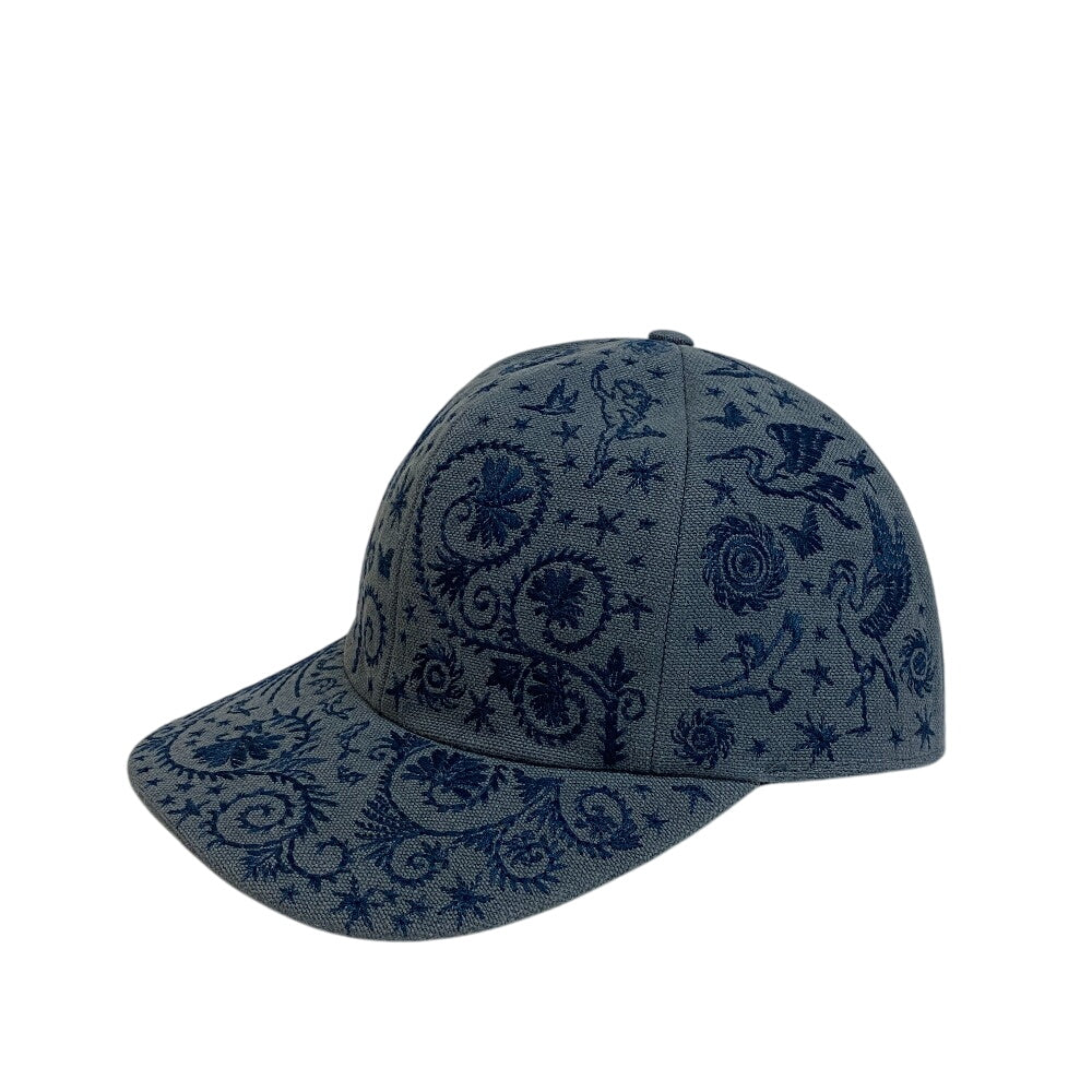 HERMES cap Linen, polyester blue Serie Blue Jean Attracted by the charm of Orpheus 59