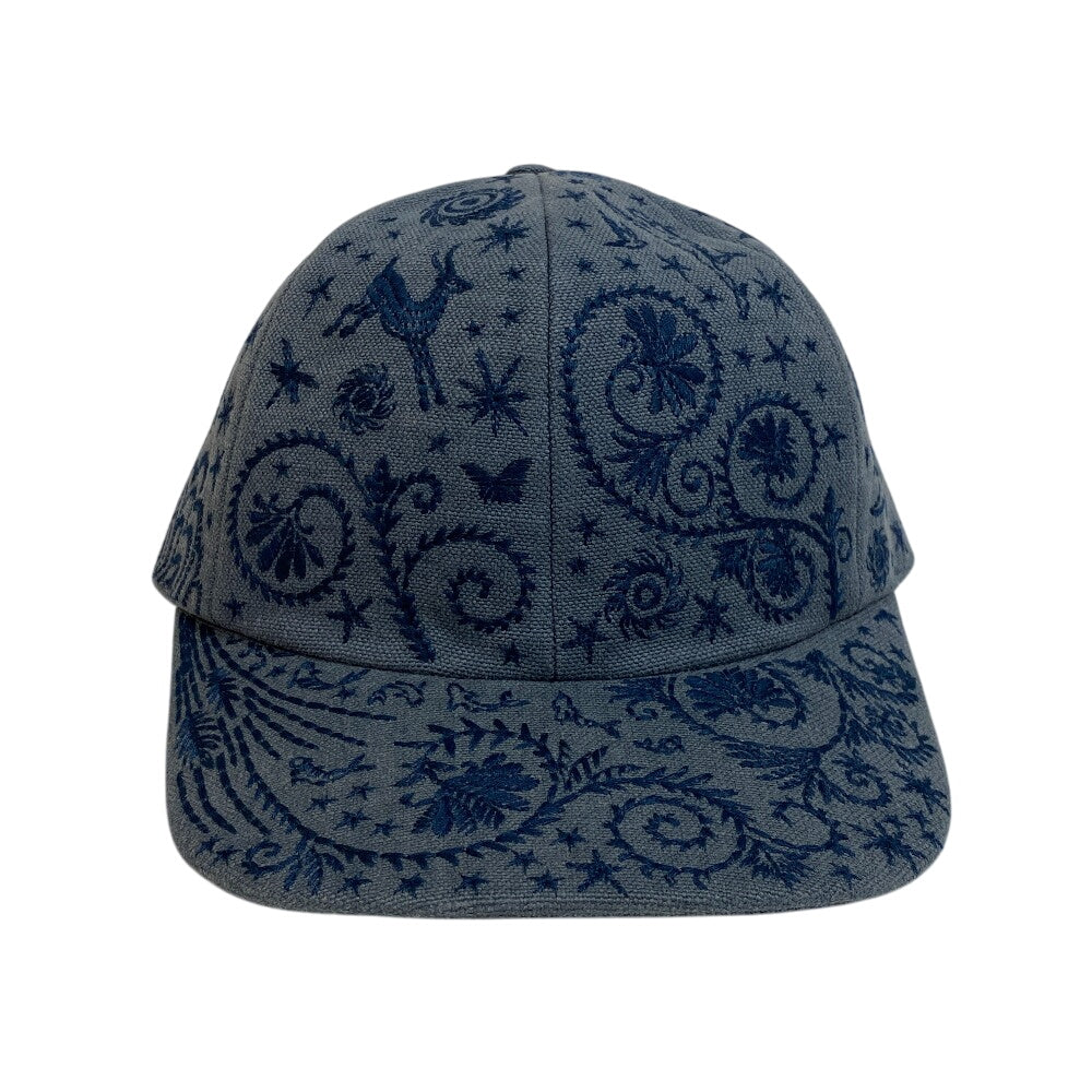 HERMES cap Linen, polyester blue Serie Blue Jean Attracted by the charm of Orpheus 59